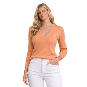 Lauren Ralph Lauren Peach V-Neck Sweater